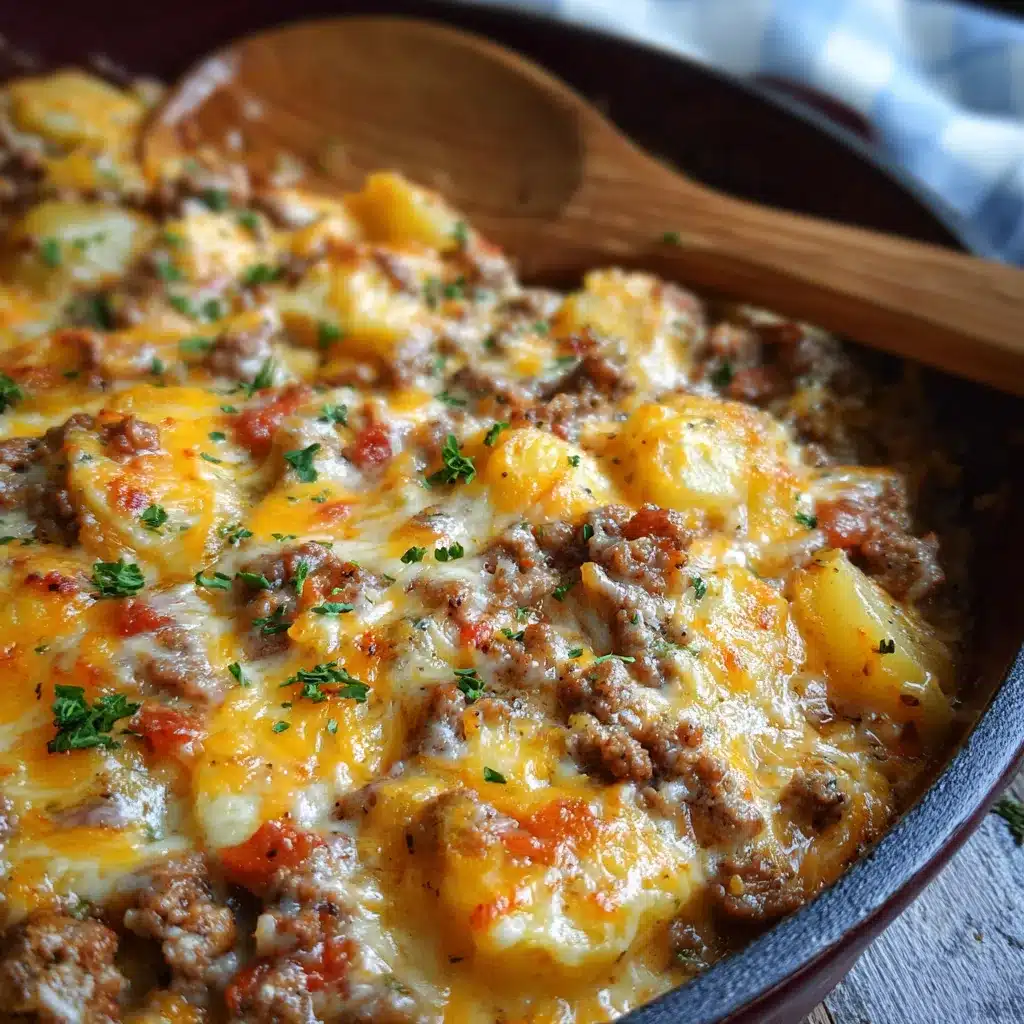 Cheesy Ground Beef & Potato Casserole (One-Pan Dinner!)