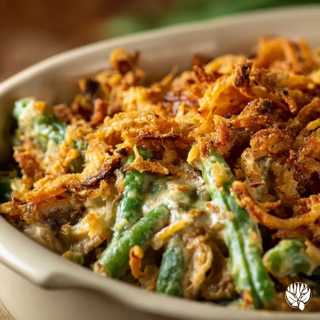 Savory Green Bean Casserole Quick Easy Holiday Recipe 10 green bean casserole upscaled 68ed8617204c2