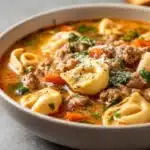Savory Sausage Tortellini Soup Easy Hearty Delicious Recipe 9 sausage tortellini soup